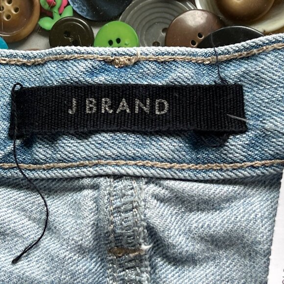 J Brand Sie 29 Tate Boy Fit Jeans Distressed Denim Blue Cotton Lyocell Blend - Picture 7 of 12